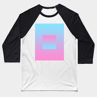 Pink and Blue Gradient Box Baseball T-Shirt